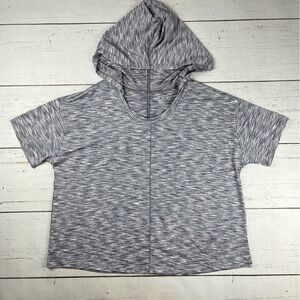 LIVI Crop Scoop-Neck Spacedye Hoodie 14/16